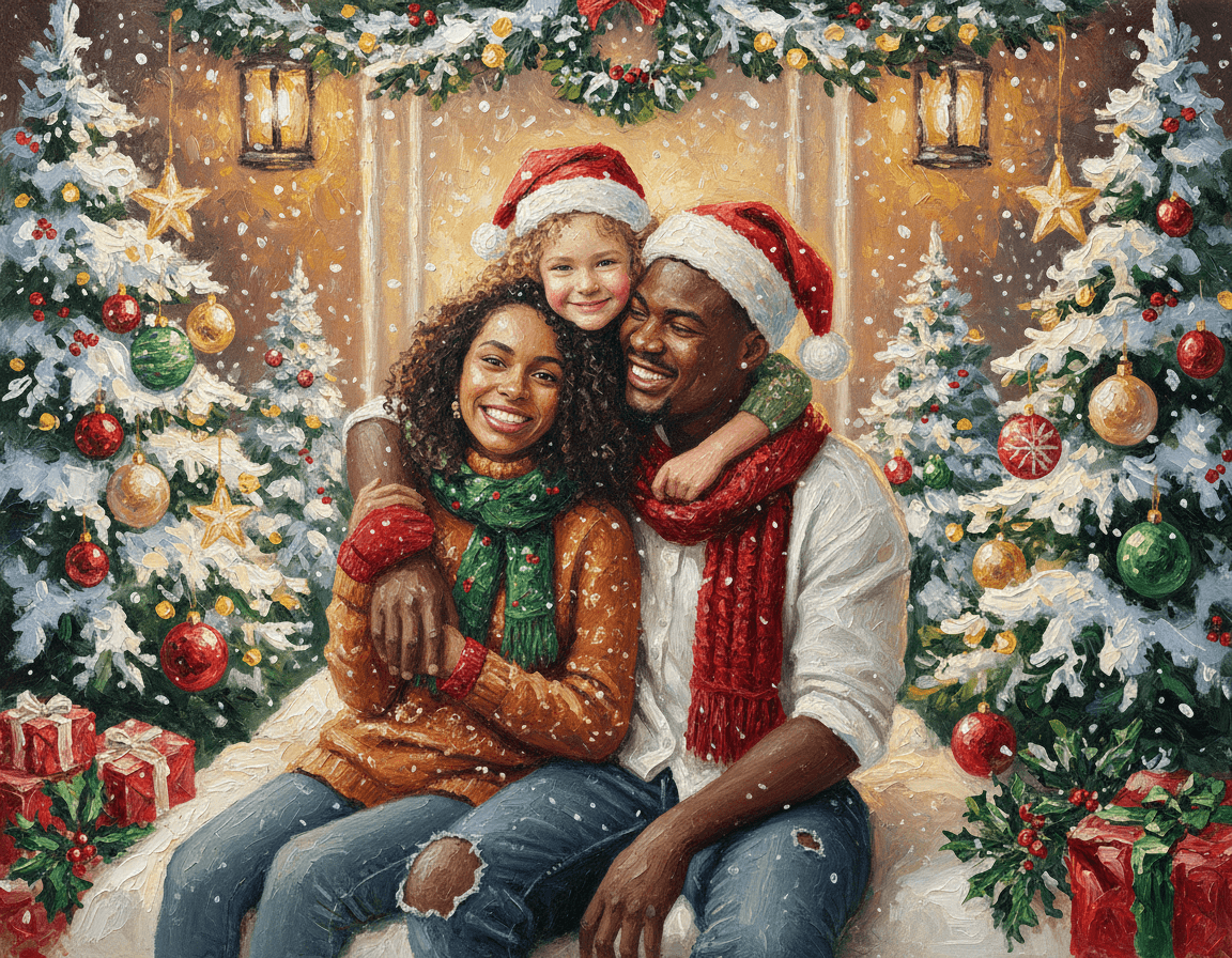 Example of the new Christmas Filter applied to a family's photo