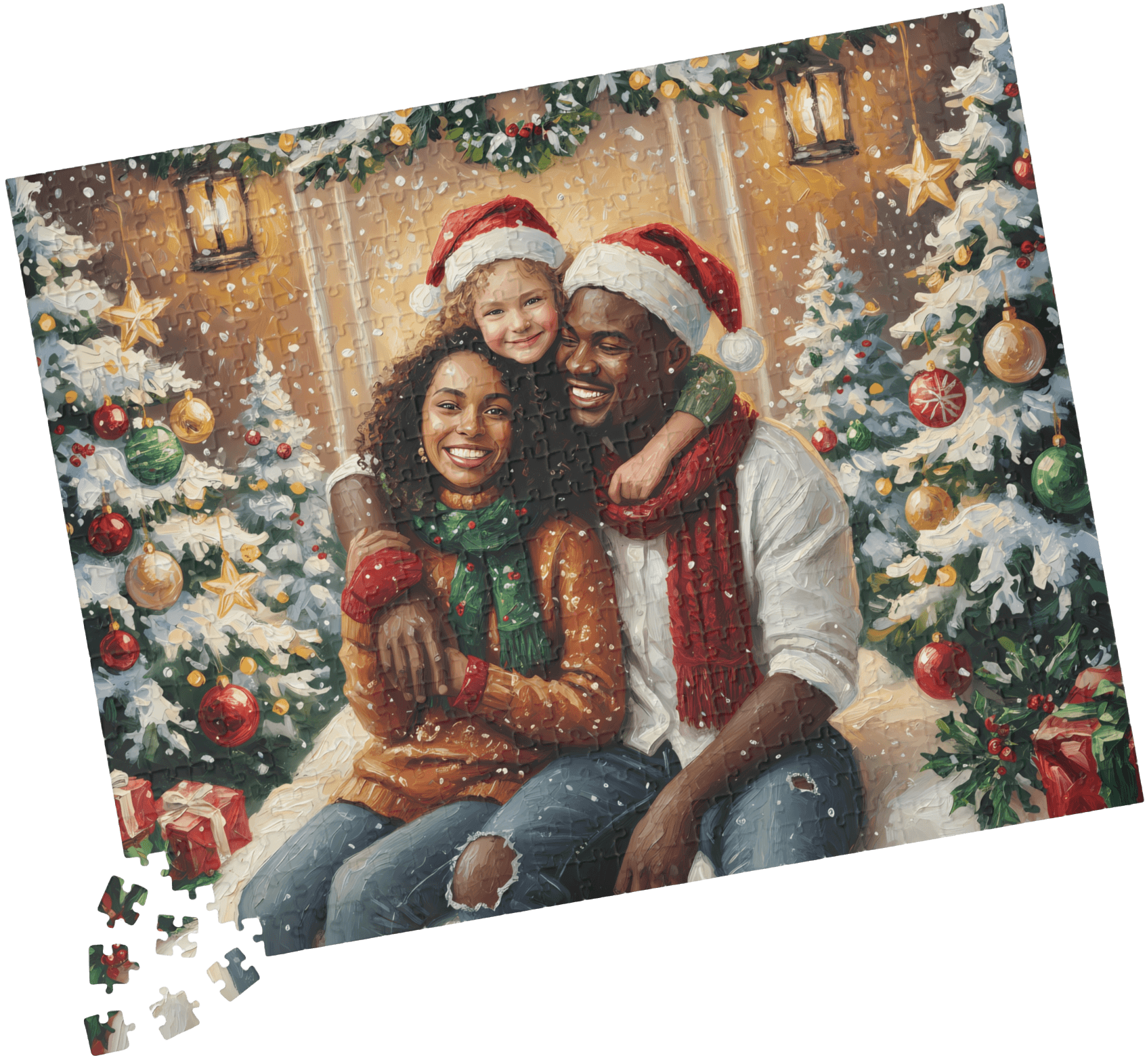 Example of the new Christmas Filter applied to a family's photo